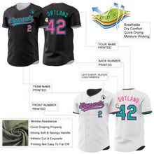 Laden Sie das Bild in den Galerie-Viewer, Uksn Individuelles Schwarz Weiß Wendbares Baseball-Trikot mit Knopfleiste