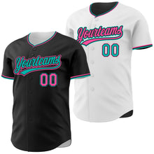 Laden Sie das Bild in den Galerie-Viewer, Uksn Individuelles Schwarz Weiß Wendbares Baseball-Trikot mit Knopfleiste