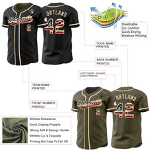 Laden Sie das Bild in den Galerie-Viewer, Uksn Individuelles Schwarz Oliv Wendbares Baseball-Trikot mit Knopfleiste