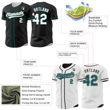 Laden Sie das Bild in den Galerie-Viewer, Uksn Individuelles Schwarz Weiß Grau-Mitternachtsgrün Wendbares Baseball-Trikot mit Knopfleiste