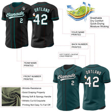 Laden Sie das Bild in den Galerie-Viewer, Uksn Individuelles Schwarz Weiß-Mitternachtsgrün Wendbares Baseball-Trikot mit Knopfleiste