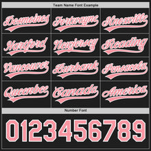 Laden Sie das Bild in den Galerie-Viewer, Uksn Individuelles Schwarz Mittelpink-Weiß Wendbares Baseball-Trikot mit Knopfleiste