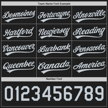 Laden Sie das Bild in den Galerie-Viewer, Uksn Individuelles Schwarz-Silber Wendbares Baseball-Trikot mit Knopfleiste