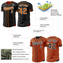 Laden Sie das Bild in den Galerie-Viewer, Uksn Individuelles Schwarz Texas-Orange-Weiß Wendbares Baseball-Trikot mit Knopfleiste