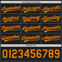 Laden Sie das Bild in den Galerie-Viewer, Uksn Individuelles Schwarz-Bay Orange Wendbares Baseball-Trikot mit Knopfleiste