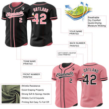 Laden Sie das Bild in den Galerie-Viewer, Uksn Individuelles Schwarz Mittelpink-Weiß Wendbares Baseball-Trikot mit Knopfleiste