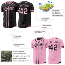 Laden Sie das Bild in den Galerie-Viewer, Uksn Individuelles Schwarz-Hellrosa Wendbares Baseball-Trikot mit Knopfleiste