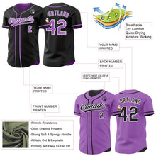 Laden Sie das Bild in den Galerie-Viewer, Uksn Individuelles Schwarz Mittelviolett-Weiß Wendbares Baseball-Trikot mit Knopfleiste
