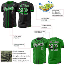 Laden Sie das Bild in den Galerie-Viewer, Uksn Individuelles Schwarz Grasgrün-Weiß Wendbares Baseball-Trikot mit Knopfleiste
