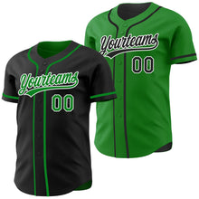 Laden Sie das Bild in den Galerie-Viewer, Uksn Individuelles Schwarz Grasgrün-Weiß Wendbares Baseball-Trikot mit Knopfleiste
