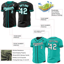Laden Sie das Bild in den Galerie-Viewer, Uksn Individuelles Schwarz Weiß-Aqua Wendbares Baseball-Trikot mit Knopfleiste