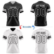 Laden Sie das Bild in den Galerie-Viewer, Uksn Individuelles Schwarz-Weiß Wendbares Zweiseitiges Authentisches Football Trikot