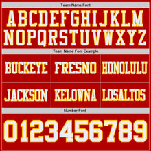 Laden Sie das Bild in den Galerie-Viewer, Uksn Individuelles Schwarz Gold-Rot Wendbares Zweiseitiges Authentisches Football Trikot