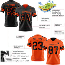 Laden Sie das Bild in den Galerie-Viewer, Uksn Individuelles Schwarz-Orange Wendbares Zweiseitiges Authentisches Football Trikot