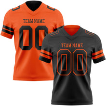 Laden Sie das Bild in den Galerie-Viewer, Uksn Individuelles Schwarz-Orange Wendbares Zweiseitiges Authentisches Football Trikot