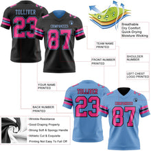 Laden Sie das Bild in den Galerie-Viewer, Uksn Individuelles Schwarz Pink-Hellblau Wendbares Zweiseitiges Authentisches Football Trikot