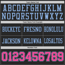 Laden Sie das Bild in den Galerie-Viewer, Uksn Individuelles Schwarz Pink-Hellblau Wendbares Zweiseitiges Authentisches Football Trikot