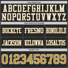 Laden Sie das Bild in den Galerie-Viewer, Uksn Individuelles Schwarz Altgold-Weiß Wendbares Zweiseitiges Authentisches Football Trikot