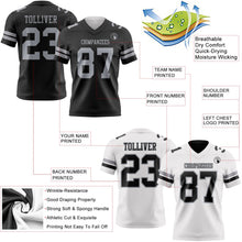 Laden Sie das Bild in den Galerie-Viewer, Uksn Individuelles Schwarz-Grau Wendbares Zweiseitiges Authentisches Football Trikot