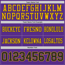 Laden Sie das Bild in den Galerie-Viewer, Uksn Individuelles Schwarz Violett-Gold Wendbares Zweiseitiges Authentisches Football Trikot
