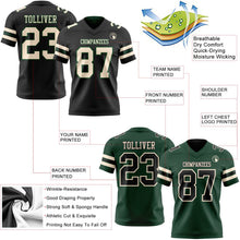 Laden Sie das Bild in den Galerie-Viewer, Uksn Individuelles Schwarz Creme-Grün Wendbares Zweiseitiges Authentisches Football Trikot