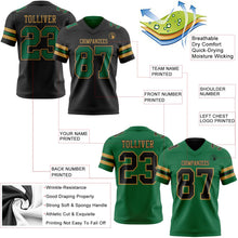 Laden Sie das Bild in den Galerie-Viewer, Uksn Individuelles Schwarz Kelly-Grün-Altgold Wendbares Zweiseitiges Authentisches Football Trikot