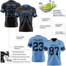 Laden Sie das Bild in den Galerie-Viewer, Uksn Individuelles Schwarz-Hellblau Wendbares Zweiseitiges Authentisches Football Trikot