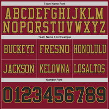 Laden Sie das Bild in den Galerie-Viewer, Uksn Individuelles Schwarz Karmesinrot-Altgold Wendbares Zweiseitiges Authentisches Football Trikot