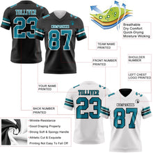 Laden Sie das Bild in den Galerie-Viewer, Uksn Individuelles Schwarz Petrol-Weiß Wendbares Zweiseitiges Authentisches Football Trikot