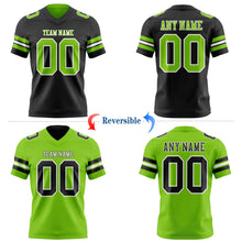 Laden Sie das Bild in den Galerie-Viewer, Uksn Individuelles Schwarz Neongrün-Weiß Wendbares Zweiseitiges Authentisches Football Trikot