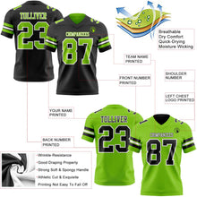 Laden Sie das Bild in den Galerie-Viewer, Uksn Individuelles Schwarz Neongrün-Weiß Wendbares Zweiseitiges Authentisches Football Trikot