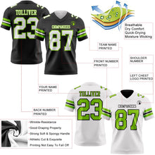 Laden Sie das Bild in den Galerie-Viewer, Uksn Individuelles Schwarz Weiß-Neongrün Wendbares Zweiseitiges Authentisches Football Trikot