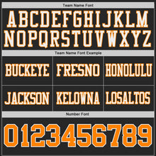 Laden Sie das Bild in den Galerie-Viewer, Uksn Individuelles Schwarz Bay Orange-Weiß Wendbares Zweiseitiges Authentisches Football Trikot