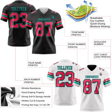 Laden Sie das Bild in den Galerie-Viewer, Uksn Individuelles Schwarz Neonpink-Aqua Wendbares Zweiseitiges Authentisches Football Trikot