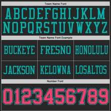 Laden Sie das Bild in den Galerie-Viewer, Uksn Individuelles Schwarz Neonpink-Aqua Wendbares Zweiseitiges Authentisches Football Trikot