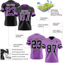 Laden Sie das Bild in den Galerie-Viewer, Uksn Individuelles Schwarz Mittelviolett-Weiß Wendbares Zweiseitiges Authentisches Football Trikot