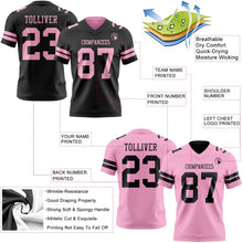 Laden Sie das Bild in den Galerie-Viewer, Uksn Individuelles Schwarz-Hellrosa Wendbares Zweiseitiges Authentisches Football Trikot