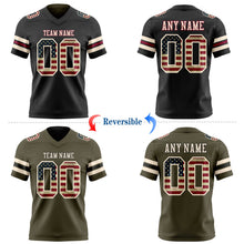 Laden Sie das Bild in den Galerie-Viewer, Uksn Individuelles Schwarz Oliv Wendbares Zweiseitiges Authentisches Football Trikot