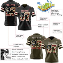 Laden Sie das Bild in den Galerie-Viewer, Uksn Individuelles Schwarz Oliv Wendbares Zweiseitiges Authentisches Football Trikot