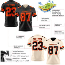 Laden Sie das Bild in den Galerie-Viewer, Uksn Individuelles Schwarz Creme Wendbares Zweiseitiges Authentisches Football Trikot