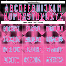 Laden Sie das Bild in den Galerie-Viewer, Uksn Individuelles Pink Schwarz-Hellblau Farbverlauf Quadrat Form Sublimations-Fußballtrikot