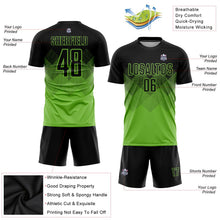 Laden Sie das Bild in den Galerie-Viewer, Uksn Individuelles Neongrün Schwarz Sublimations-Fußballtrikot