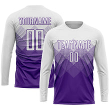 Laden Sie das Bild in den Galerie-Viewer, Uksn Individuelles Violett Weiß Sublimations-Fußballtrikot