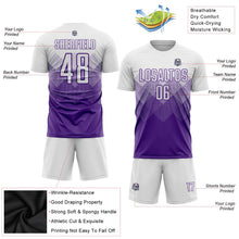 Laden Sie das Bild in den Galerie-Viewer, Uksn Individuelles Violett Weiß Sublimations-Fußballtrikot