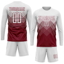 Laden Sie das Bild in den Galerie-Viewer, Uksn Individuelles Karmesinrot Weiß Sublimations-Fußballtrikot