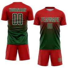 Laden Sie das Bild in den Galerie-Viewer, Uksn Individuelles Rot Grün-Weiß Sublimations-Fußballtrikot