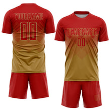 Laden Sie das Bild in den Galerie-Viewer, Uksn Individuelles Altgold Rot Sublimations-Fußballtrikot
