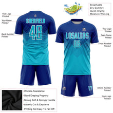 Laden Sie das Bild in den Galerie-Viewer, Uksn Individuelles Royalblau Lakes Blau-Weiß Sublimations-Fußballtrikot