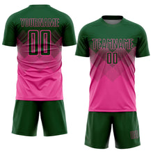 Laden Sie das Bild in den Galerie-Viewer, Uksn Individuelles Pink Grün Sublimations-Fußballtrikot