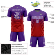 Laden Sie das Bild in den Galerie-Viewer, Uksn Individuelles Rot Violett-Weiß Sublimations-Fußballtrikot